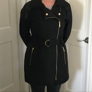 Michael by Michael Kors Asymetrical Zip Trench